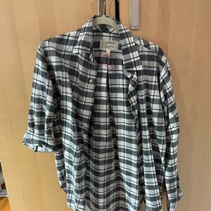 Current/Elliott Monochrome Plaid Button Down Shirt